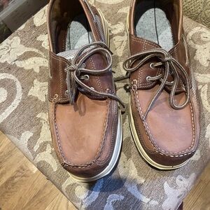 Sebago Brown Leather Boat Shoes Size 13, Tan